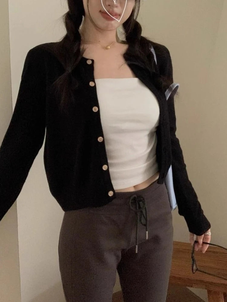 Solid Short Knit Cardigan