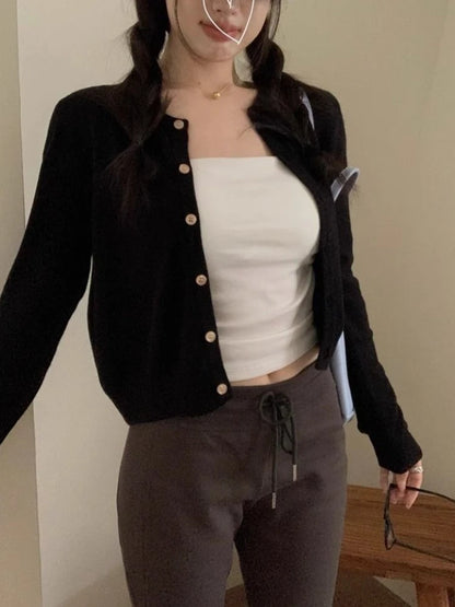Solid Short Knit Cardigan