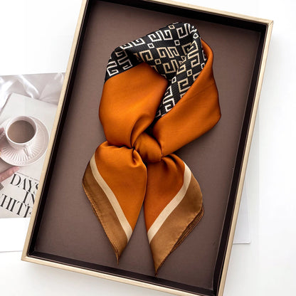 Print Silk Feeling Hairband Scarf