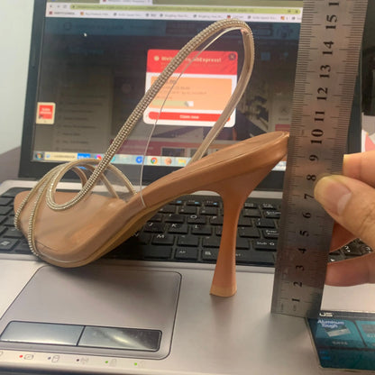 Transparent Rhinestone Sandals
