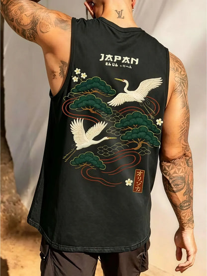 Retro Streetwear Print Tank Top