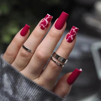 Pink Floral Press On Nails