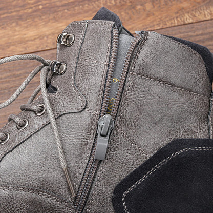 Leather Zip Ankle Boots