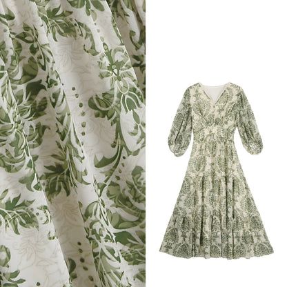 Lantern Sleeve Garden Dress