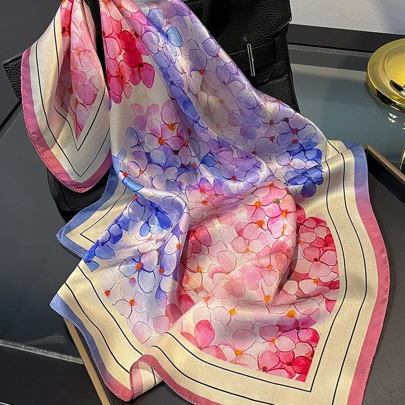 Floral Silk 53cm Square Scarf