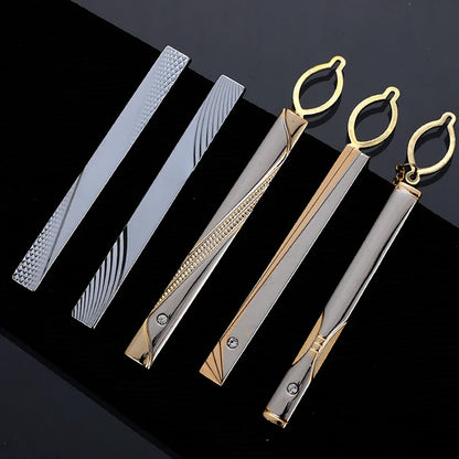 Gold Tie Clip With Chain