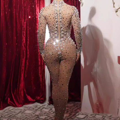 Shiny Pearl Slim Jumpsuit