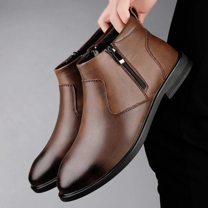 Cowhide Chelsea High-top Boots