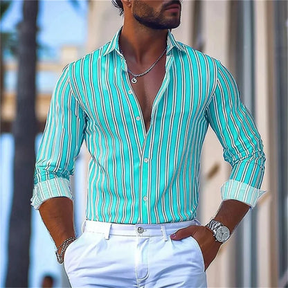 3D Print Casual Stretch Shirt