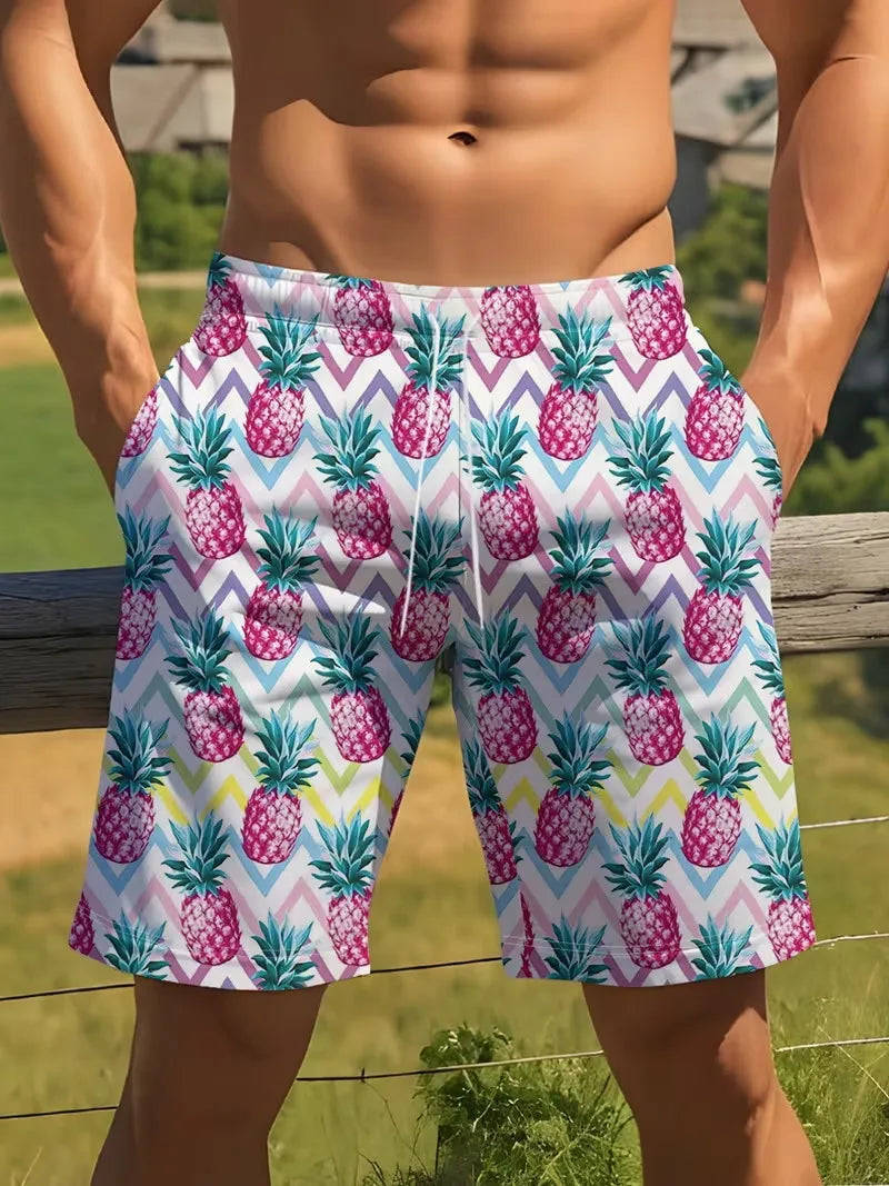 Pineapple Rainbow Print Shorts