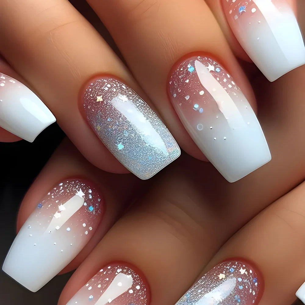 Glitter Coffin Press On Nails
