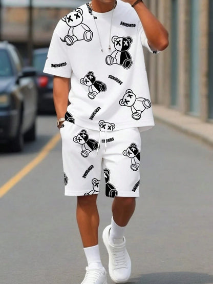 Athletic T-Shirt Drawstring Shorts Set