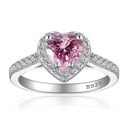 Pink Heart Moissanite Ring
