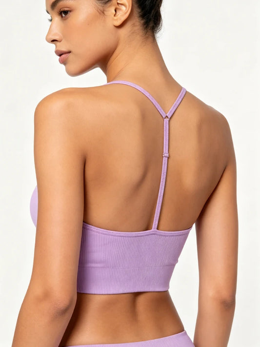 Ribbed Y-Back Padded Bra