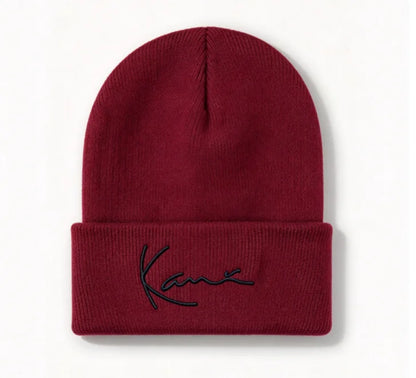 Double-Layer Embroidered Knit Hat