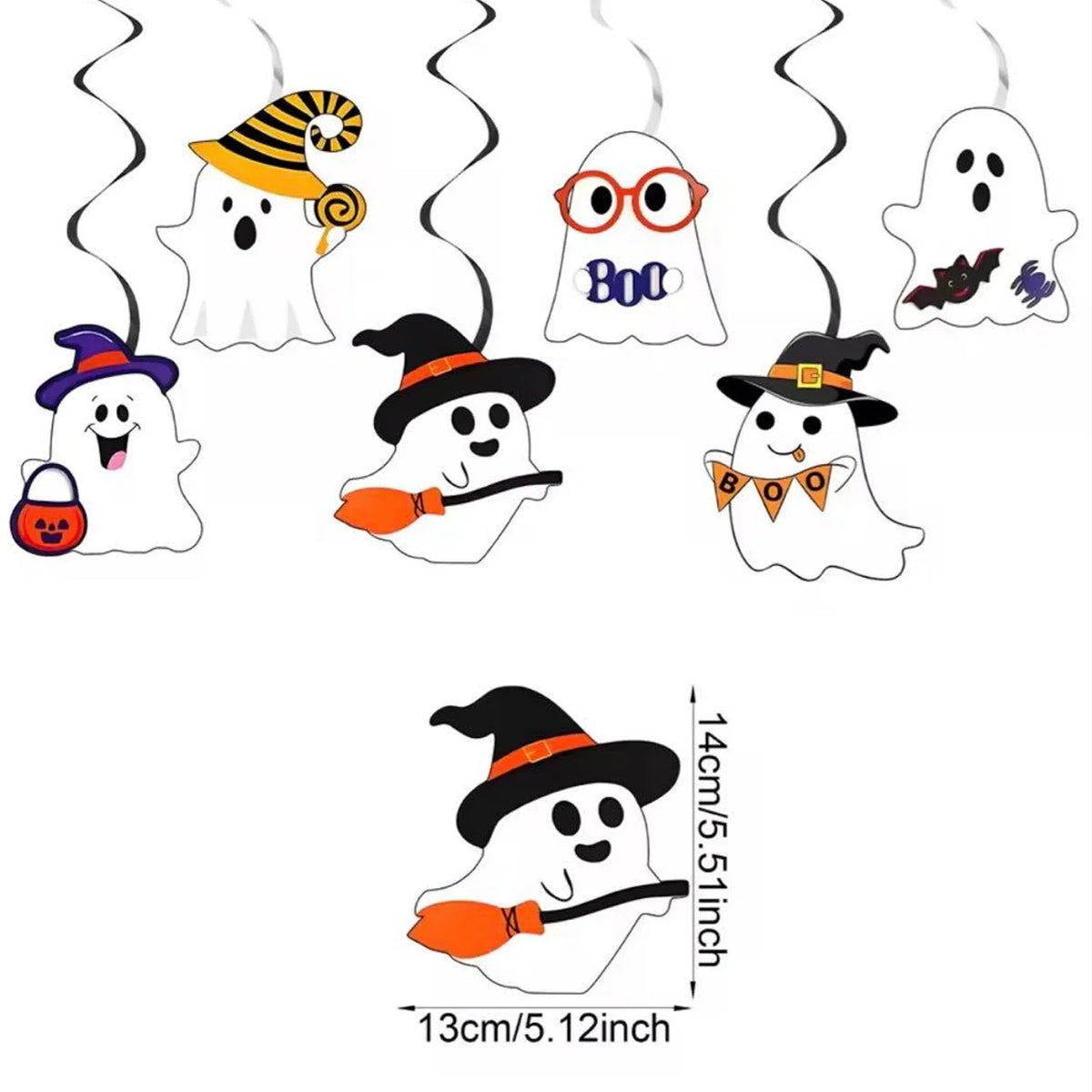 Ghost Hanging Swirl Decorations