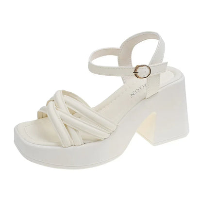 Buckle Square Heel Sandals