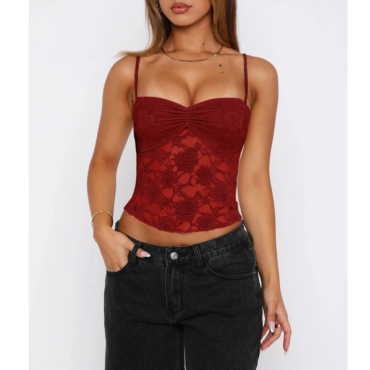 Ruched Lace Camisole