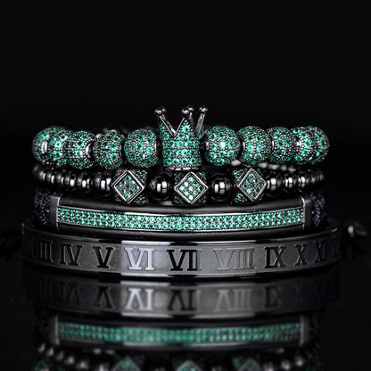 Trendy Gold-Plated Crown Charm Bracelet