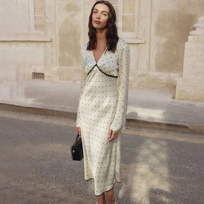 High-Waist Polka Dot Dress