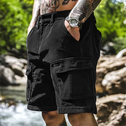 Corduroy Safari Multi-Pocket Shorts