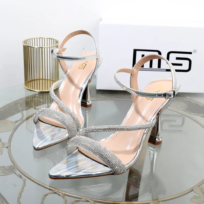 Green Rhinestone Sandals