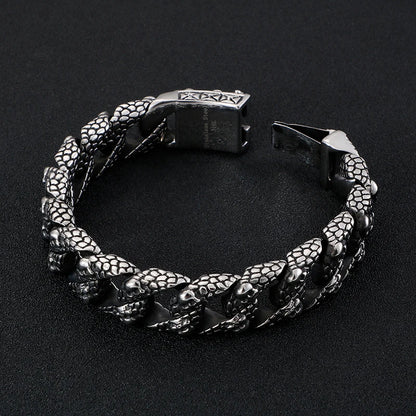 Neo-Gothic Skeleton Charm Bracelet