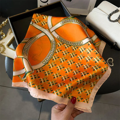 Bandana Print Silk Square Scarf