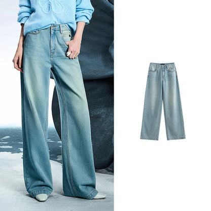 Toyouth Mid-Waist Wide-Leg Jeans