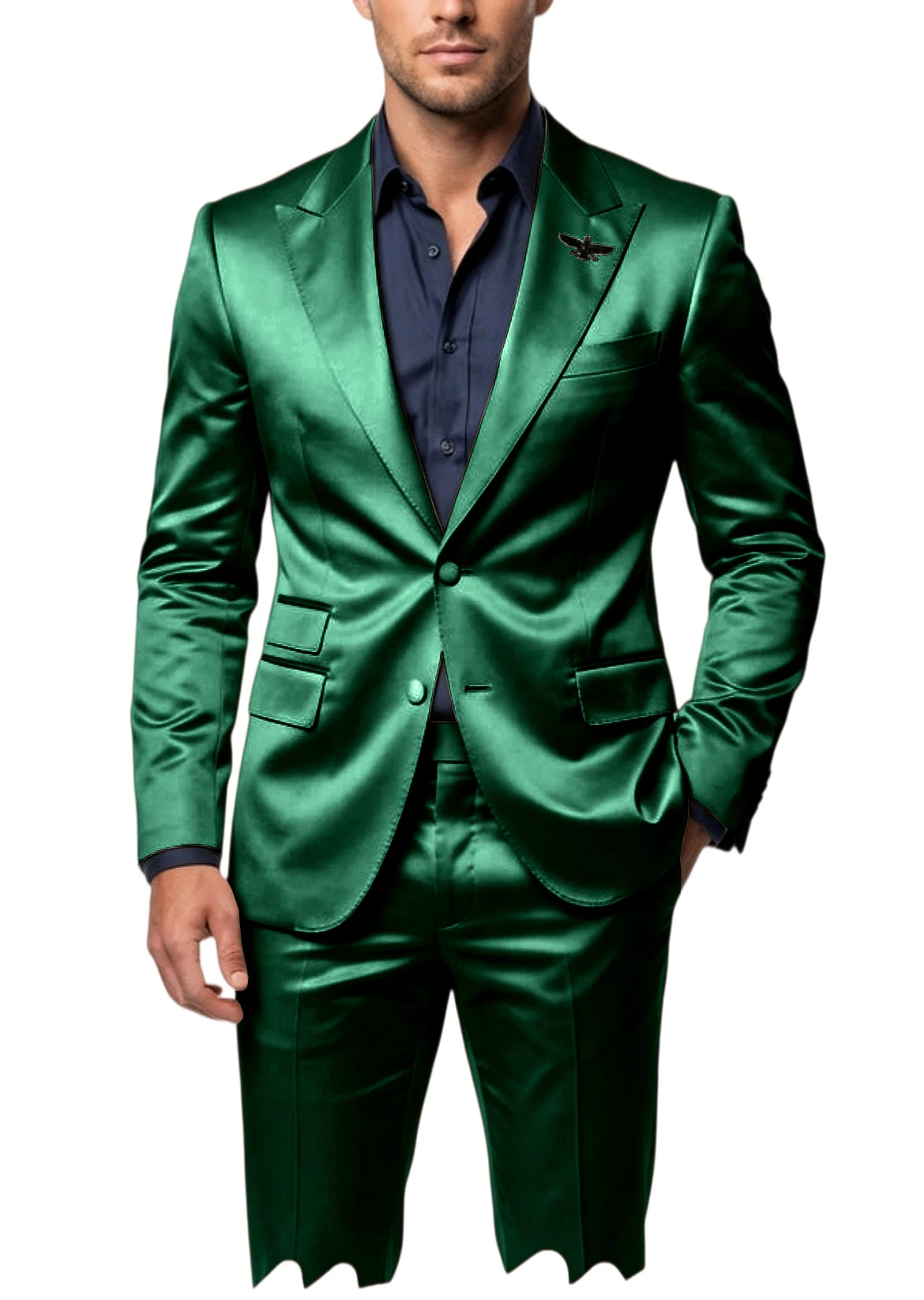 Satin Peak-Lapel Tuxedo Suit Set
