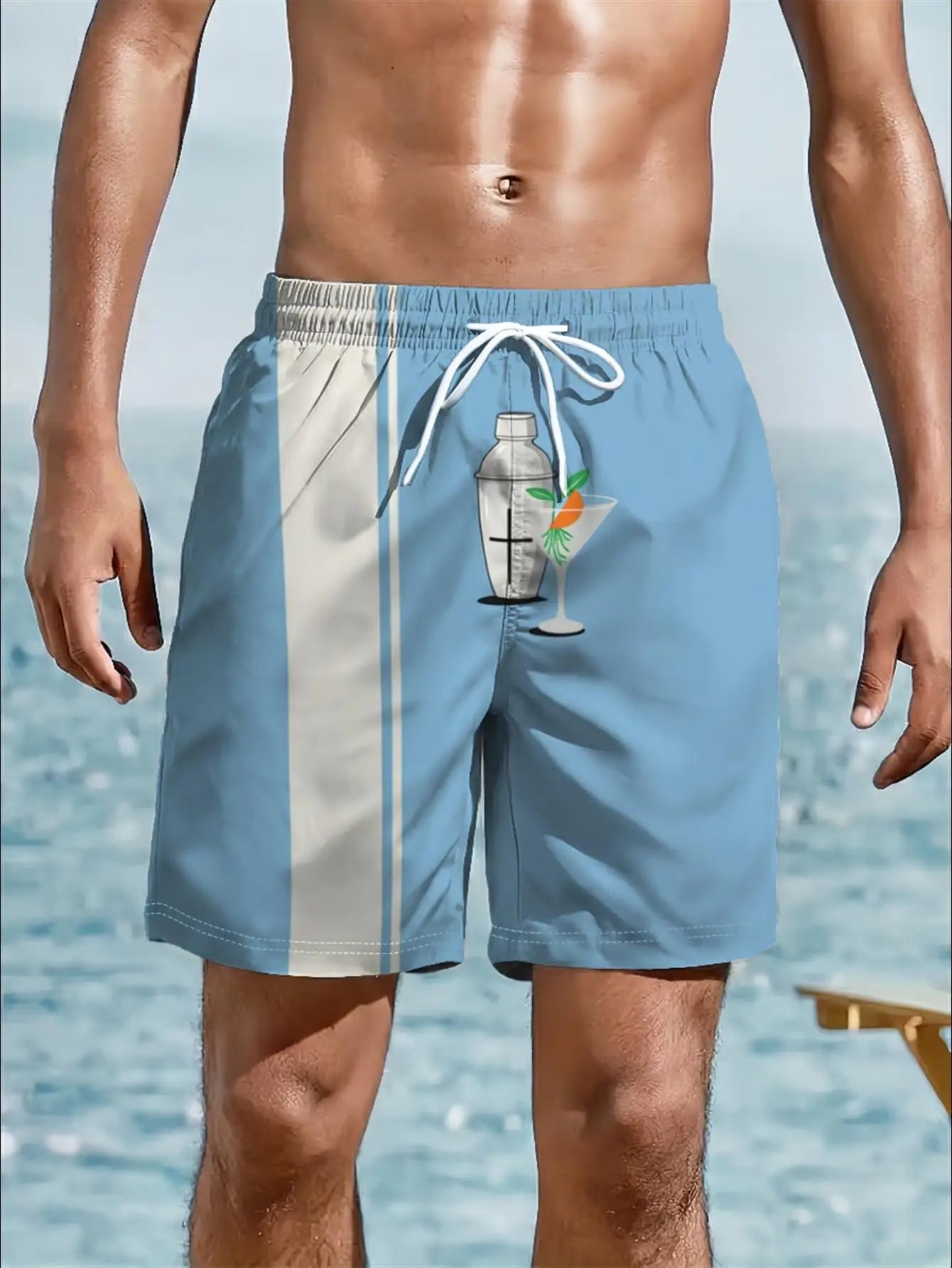 Crime Scene Rose Print Swim Trunks