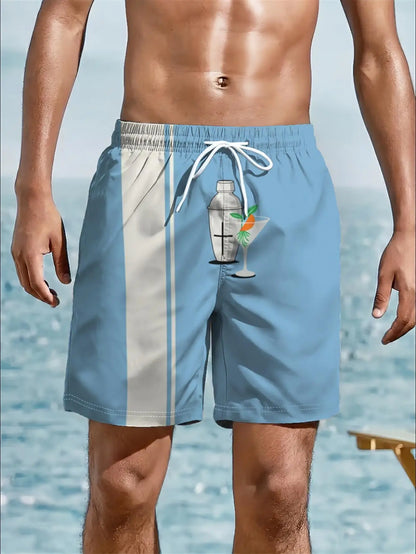 Crime Scene Rose Print Swim Trunks