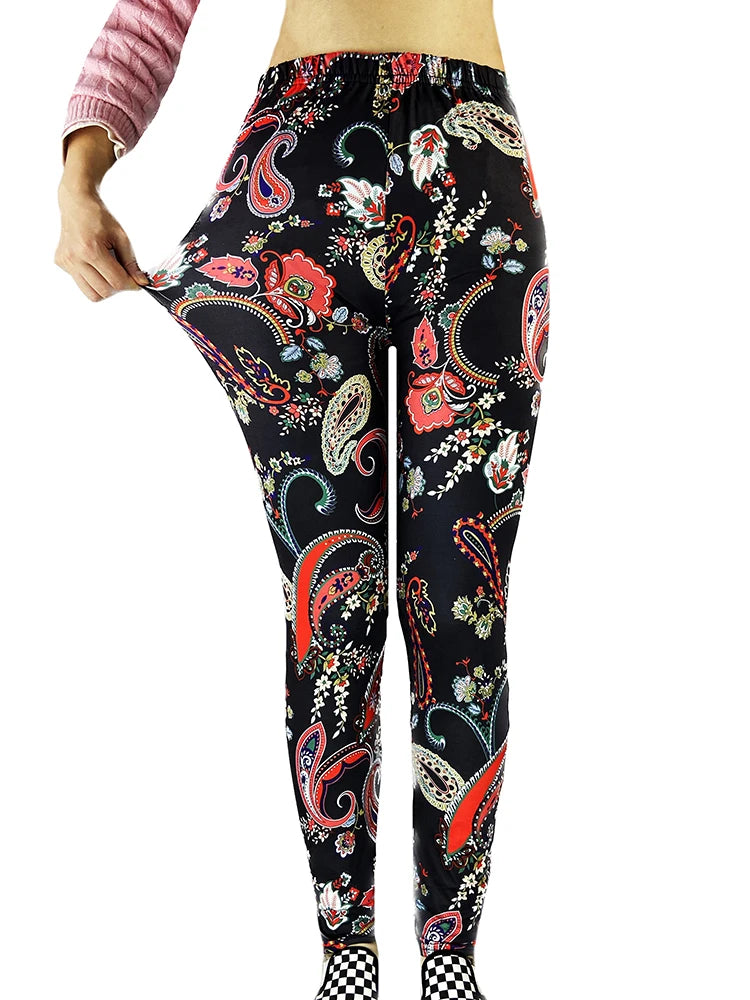 Floral Print High-Waist Jeggings
