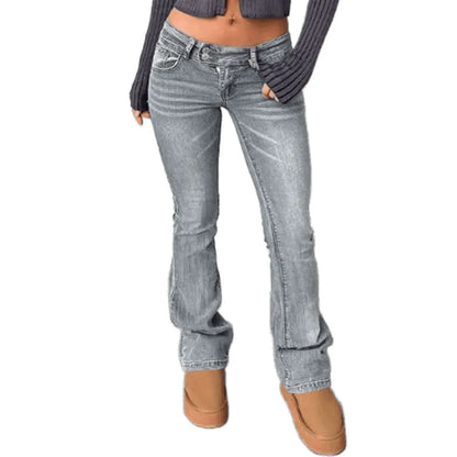 Faded Wash Button-Fly Jeans