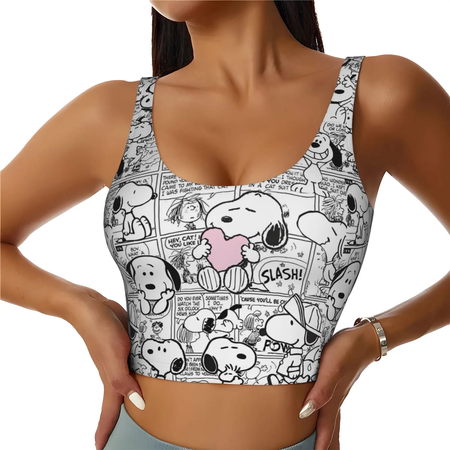 Dog Cartoon Print Bra