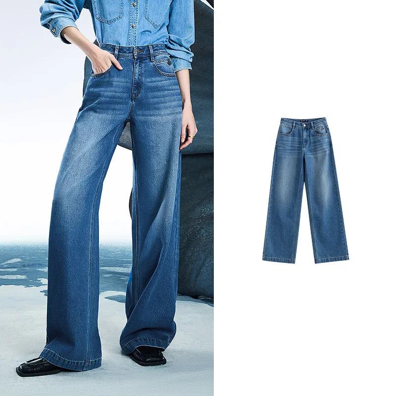 Toyouth Mid-Waist Wide-Leg Jeans