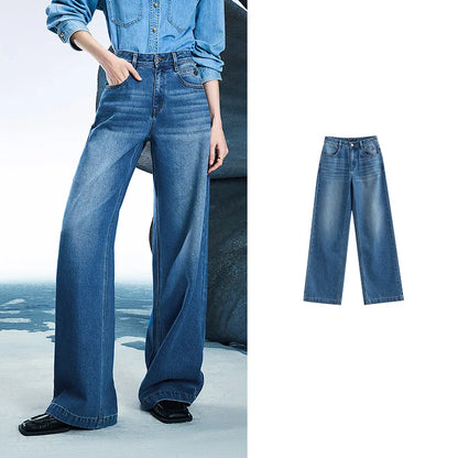 Toyouth Mid-Waist Wide-Leg Jeans