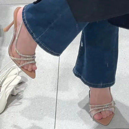 Transparent Rhinestone Sandals