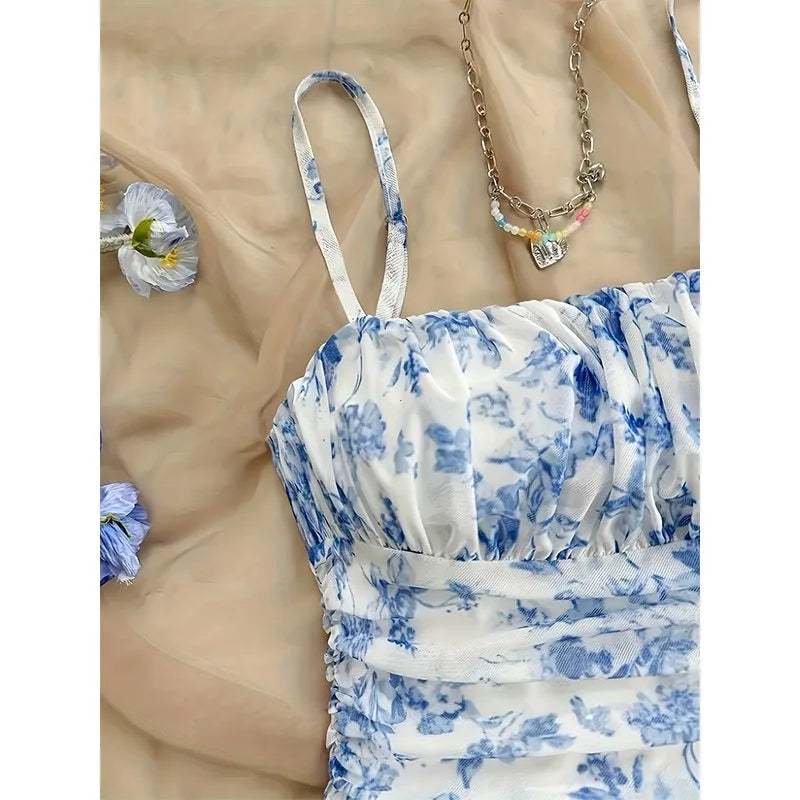 Floral Square Neck Mini Dress