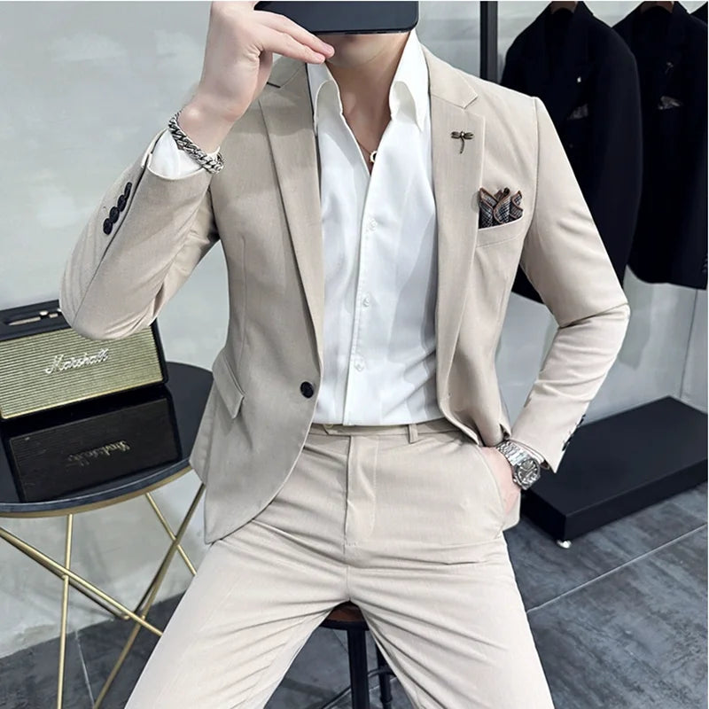 Single-Breasted Plus-Size Slim Tuxedo Suit