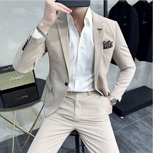 Single-Breasted Plus-Size Slim Tuxedo Suit