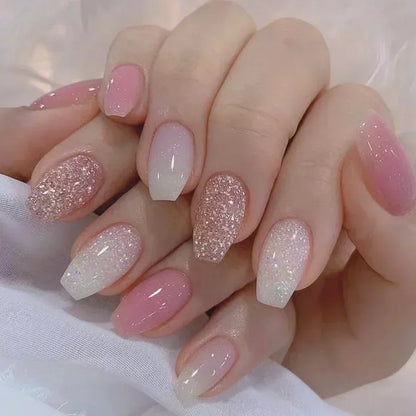 Glitter Coffin Press On Nails