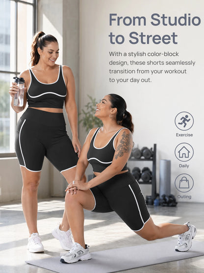 Plus Size Biker Shorts Set