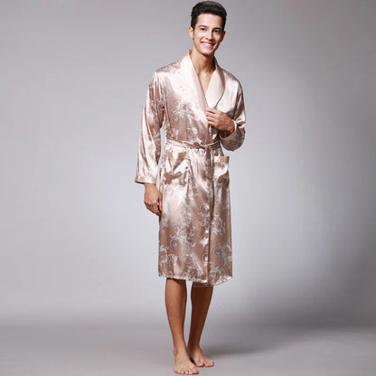 Golden Dragon Silk Bathrobe