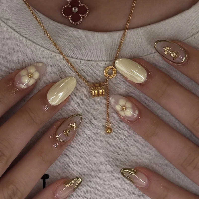 Floral Resin Press On Nails