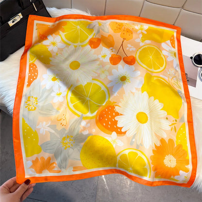 Fruit Print Korean Square Scarf
