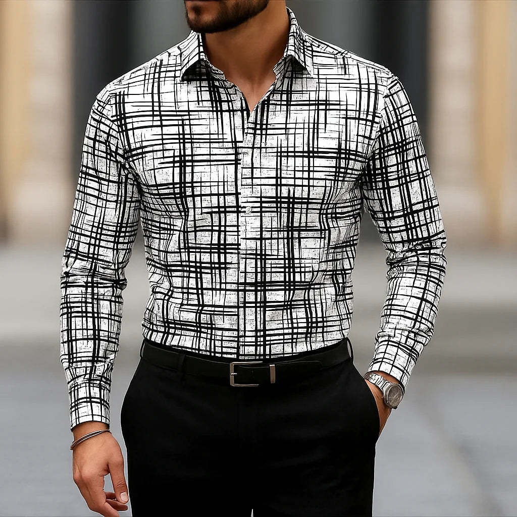 3D Print Casual Button Shirt