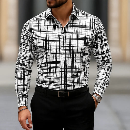 3D Print Casual Button Shirt