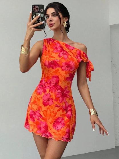 Floral Off-Shoulder Mini Dress