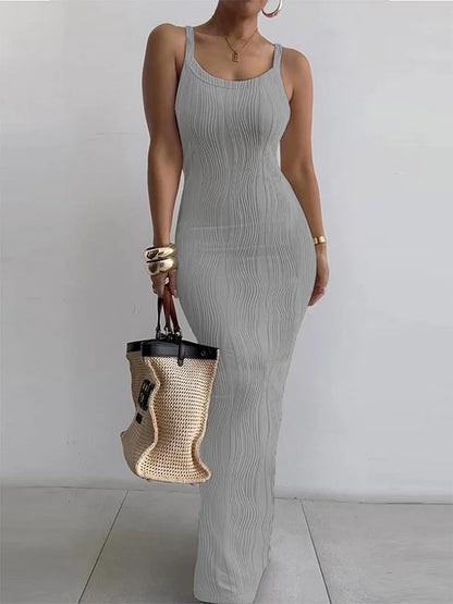 Long Sleeveless Knit Maxi Dress